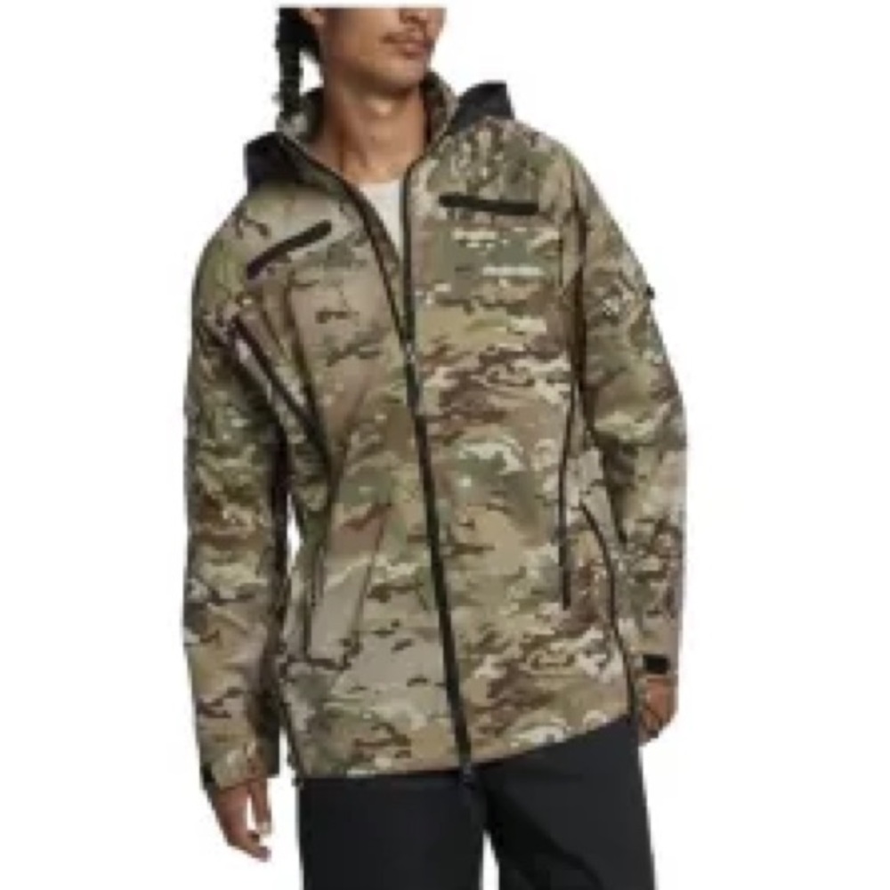 Men's Camouflage Hooded Softshell Jacket - Camo